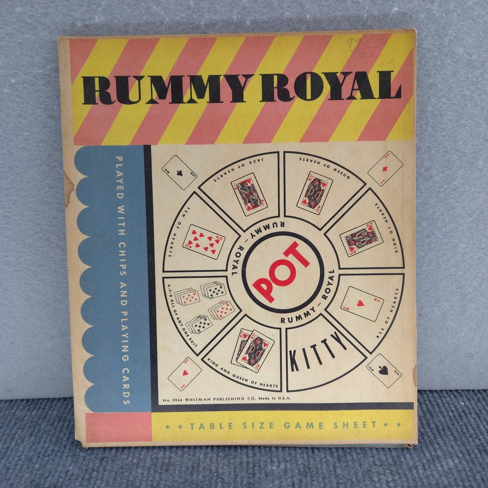 Whitman Rummy‎ Royal Table Size Game Sheet No. 2944 Vintage Card Game